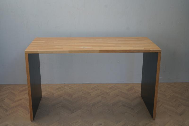 Fumac højbord 180x80 cm i træfarve med gavle set forfra